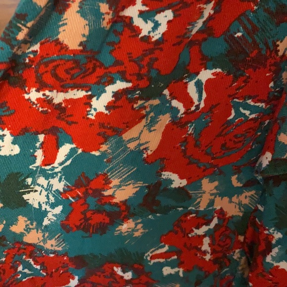 Porridge | Miley Ruffle Skirt High Low Red & Green Print XS - Picture 3 of 3